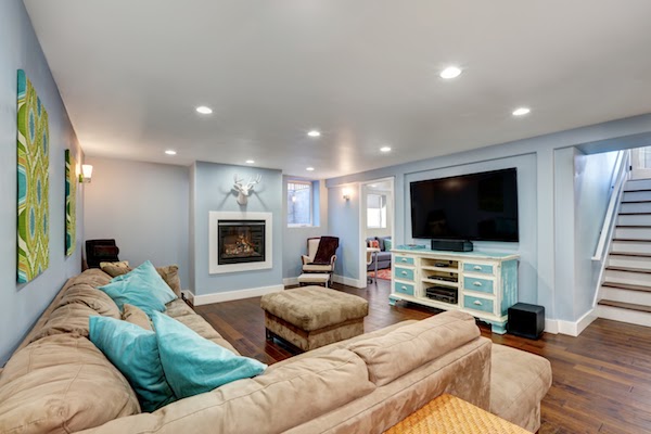 painted blue basement popular interior painting project