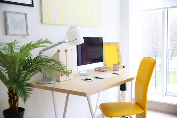 bright office used for working from home