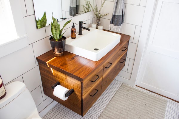 wood material bathroom vanity trends 2020