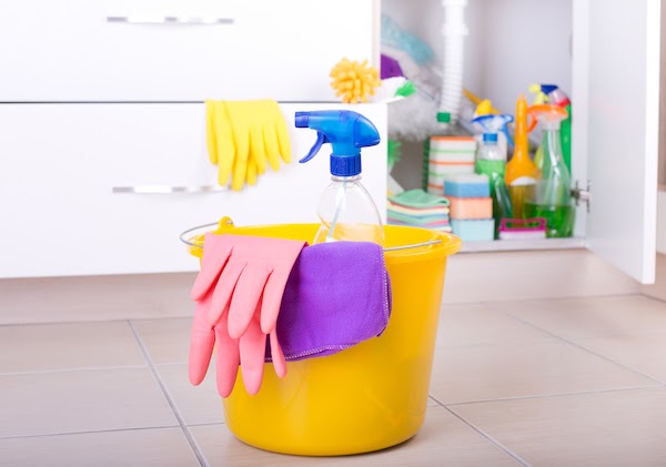 cleaning supplies in home