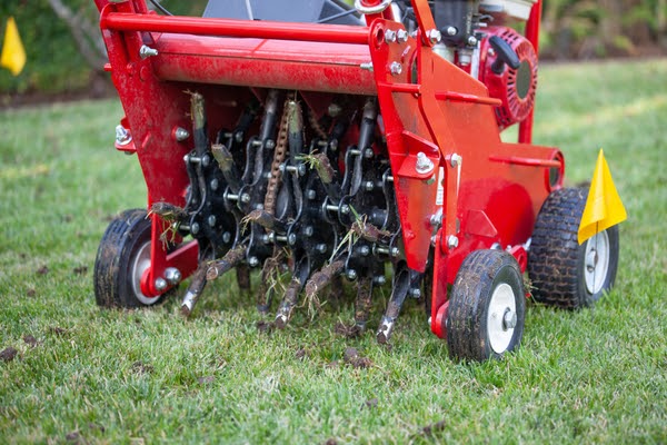 aerating lawn for fall landscaping