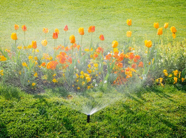 sprinkler used to best water plants summer