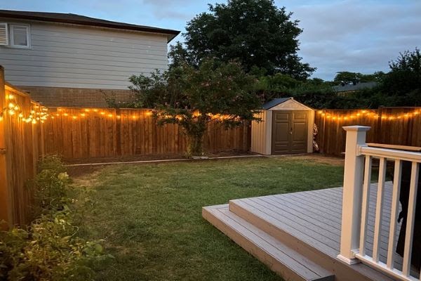 brand new fence project backyard