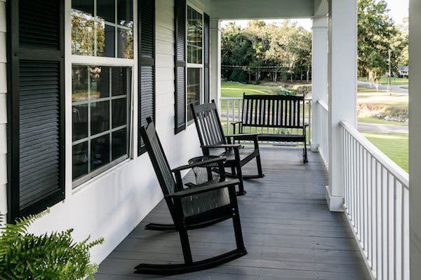 porch with seating