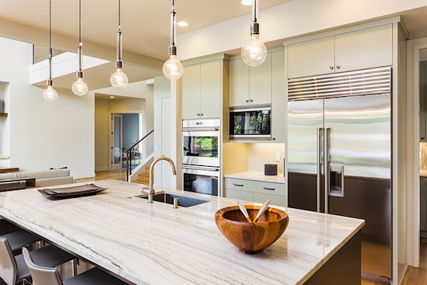 kitchen with quartz countertop trends 2021