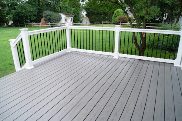 grey stained porch