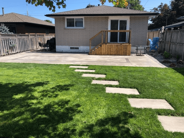 backyard landscaping completed in Hamilton