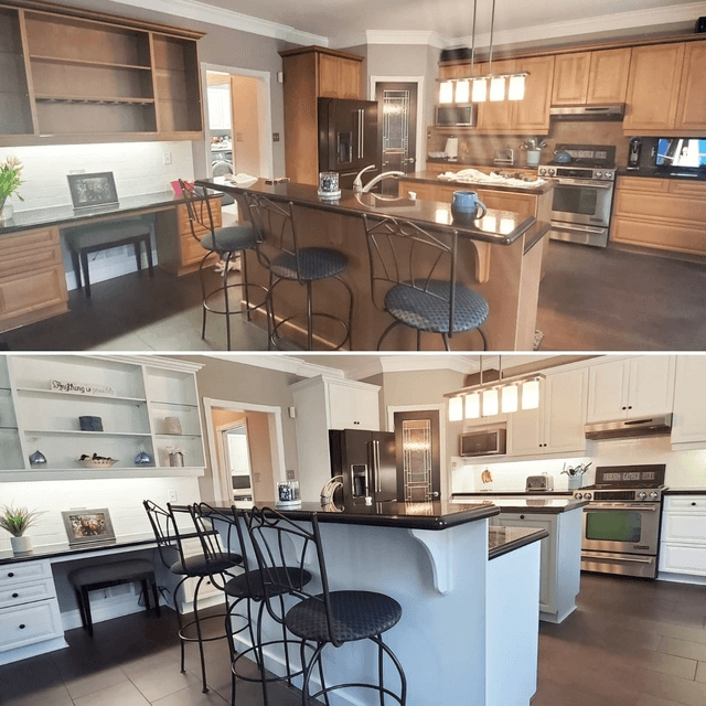 kitchen before and after refinishing