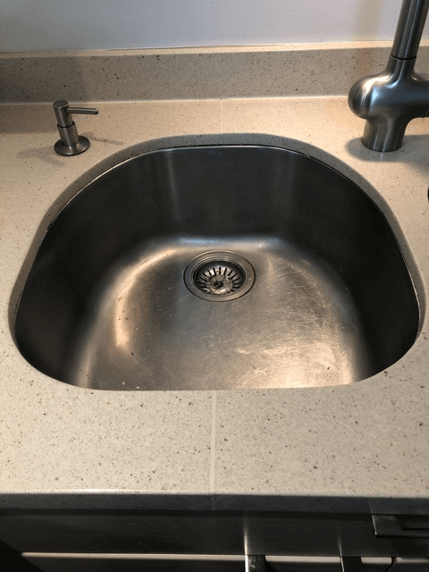 replaced sink and repaired countertop