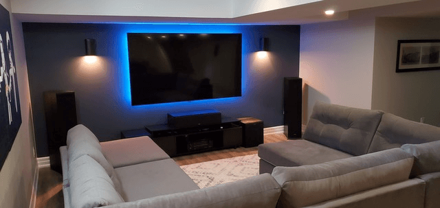 basement renovation tv room
