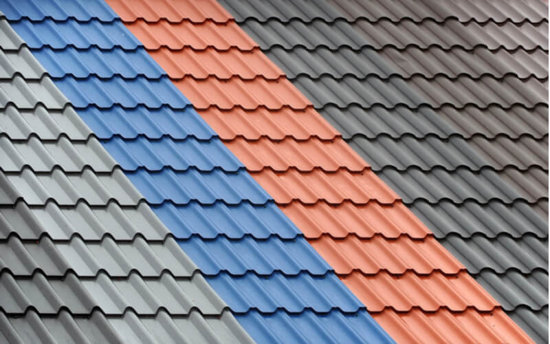 metal roof in a variety of colours