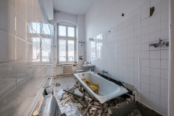 old bathroom during renovation - flat renovation concept