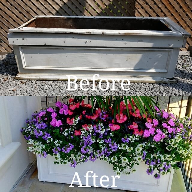 garden decor before and after
