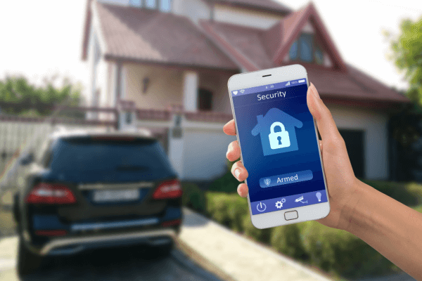 homeowner locking home remotely safe security