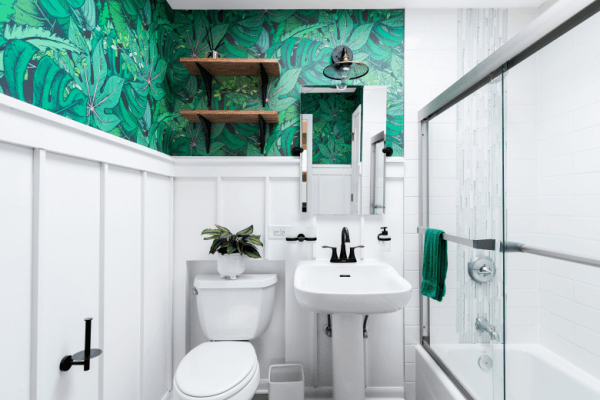 bathroom wallpaper bold design