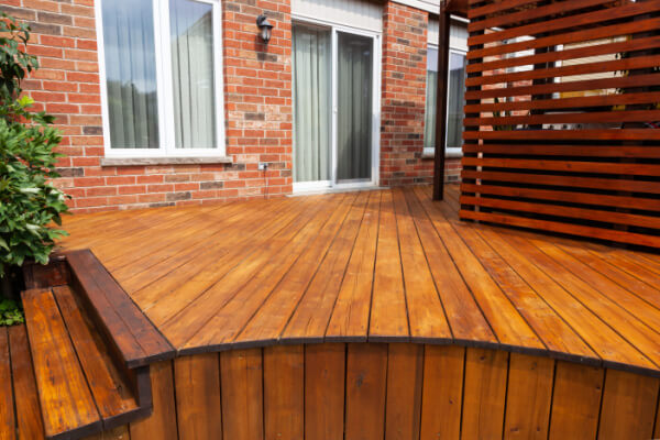 stained outdoor deck